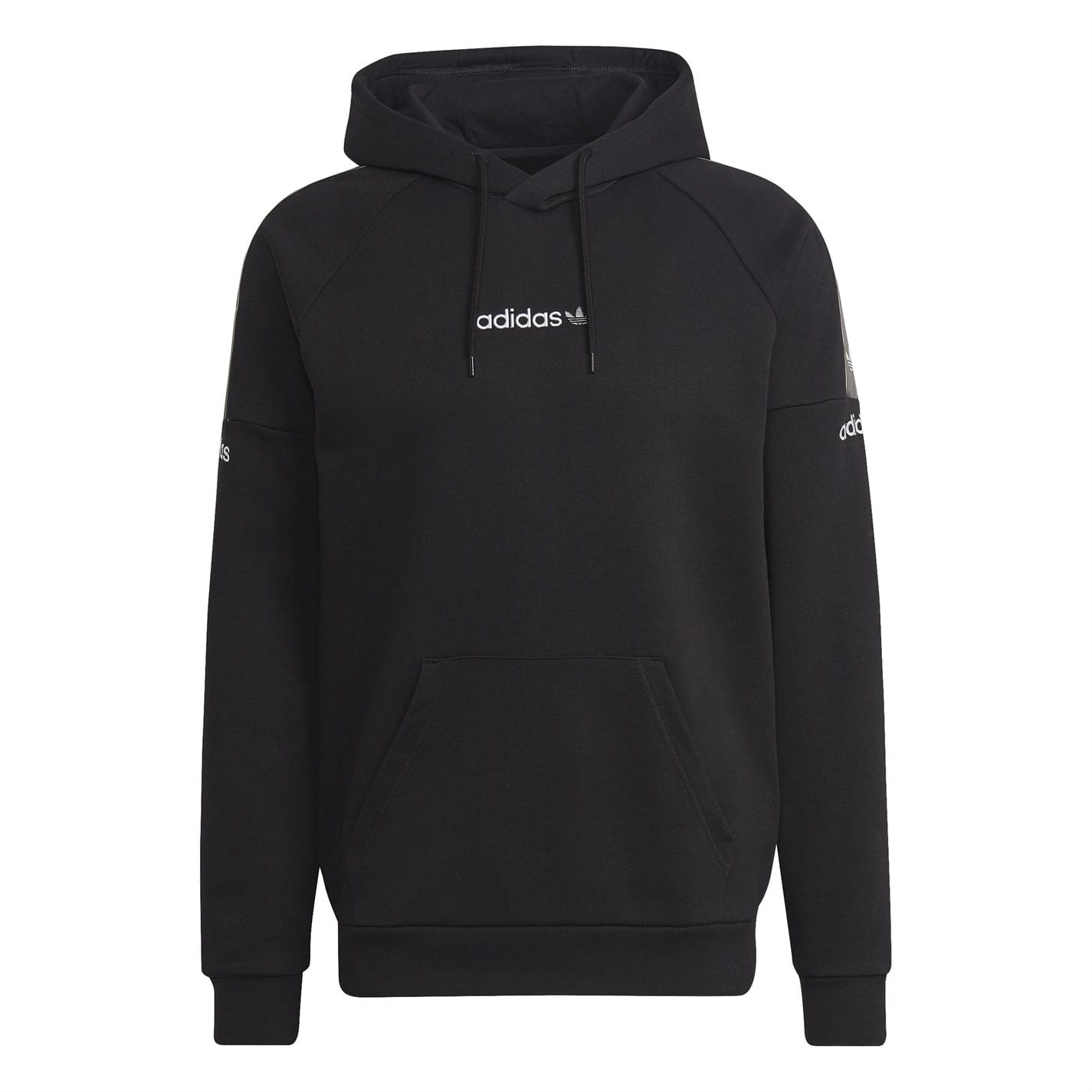 Black adidas Originals Mens Original Tape Fleece Hoodie Get The Label