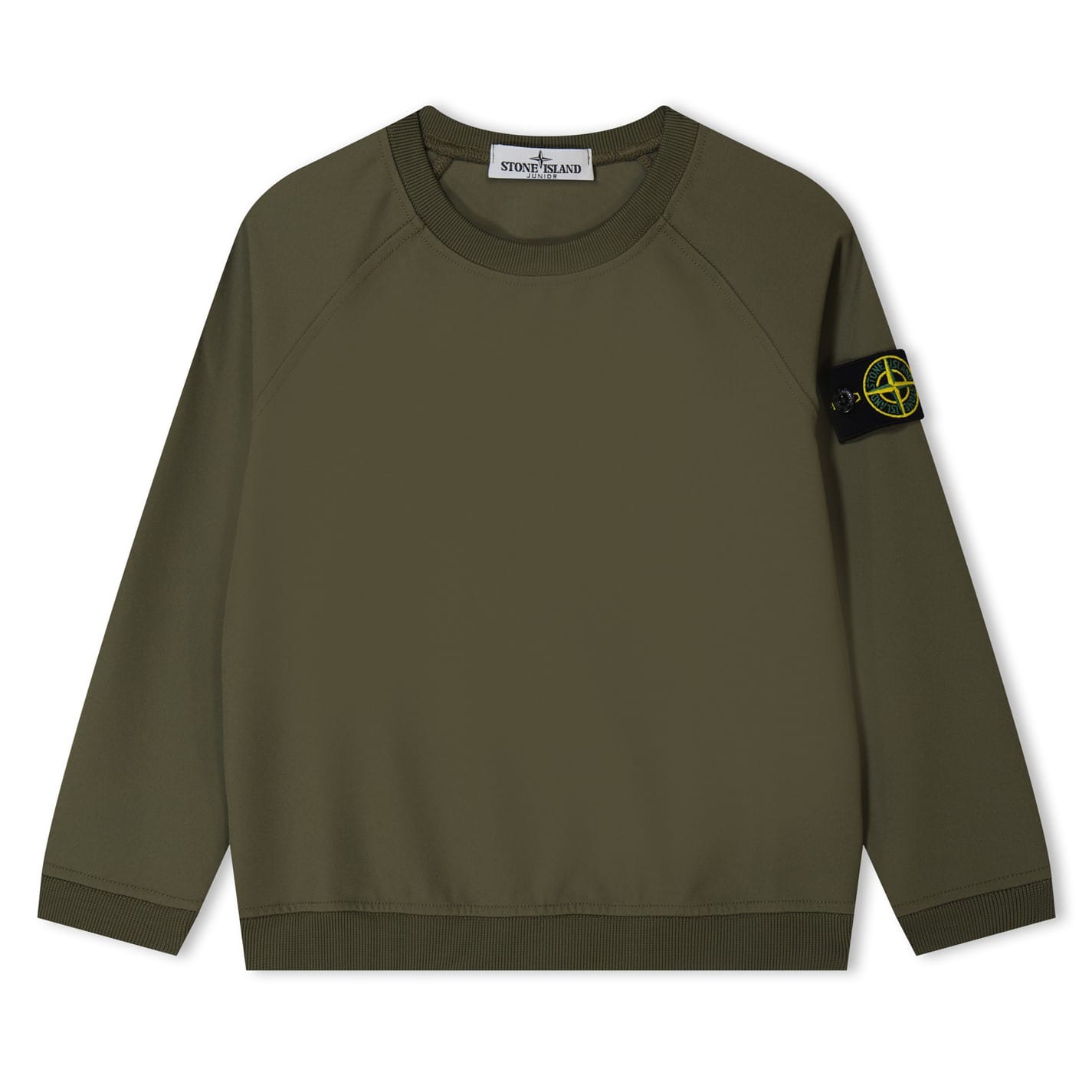 Green Stone Island Boys Raglan Canvas Sweatshirt Get The Label