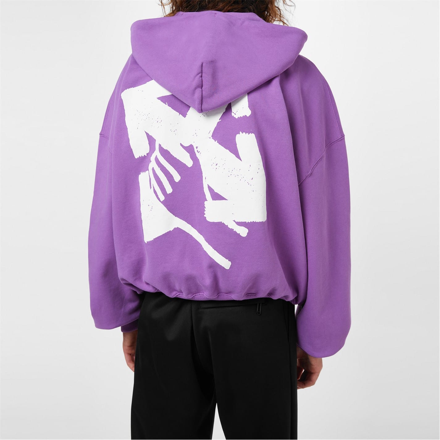 Purple Off White Hand Arrow Hoodie Get The Label