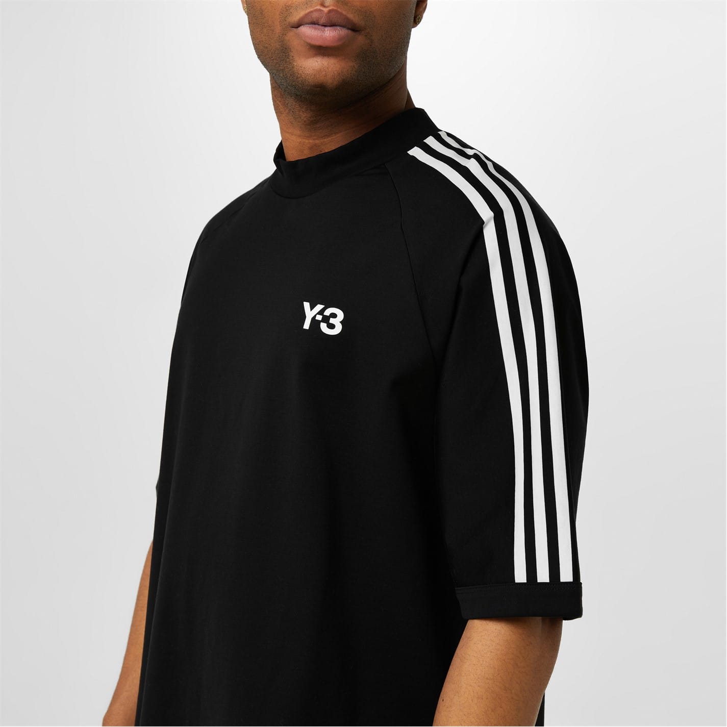 Tシャツ・カットソー Y-3 3 STRIPES T-SHIRT Y-3◇Tシャツ/M/コットン/BLK/H44796