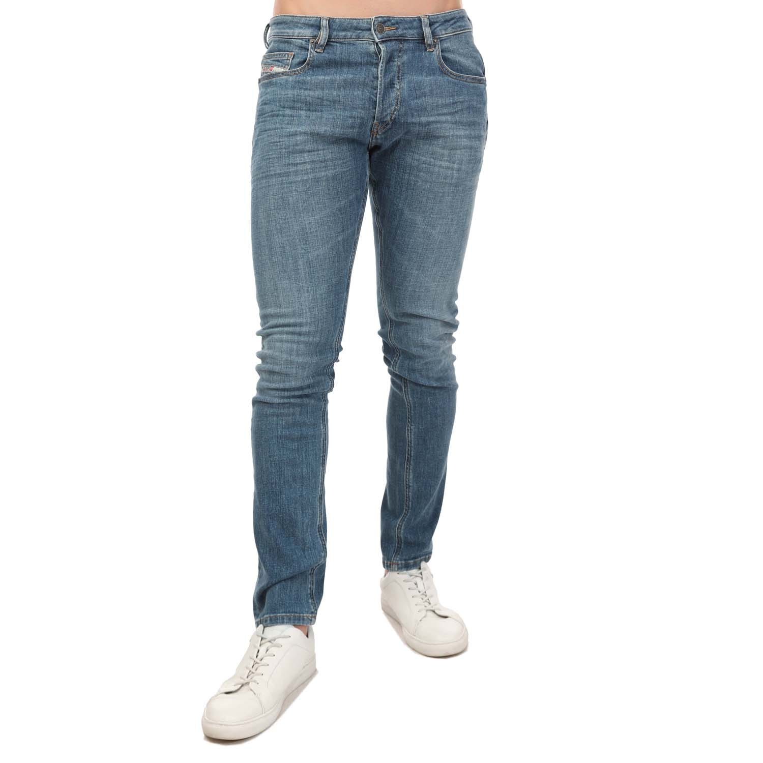 Men's Diesel Mens D-Luster Slim Jeans (Worn Denim Blue) - Size: 32/34