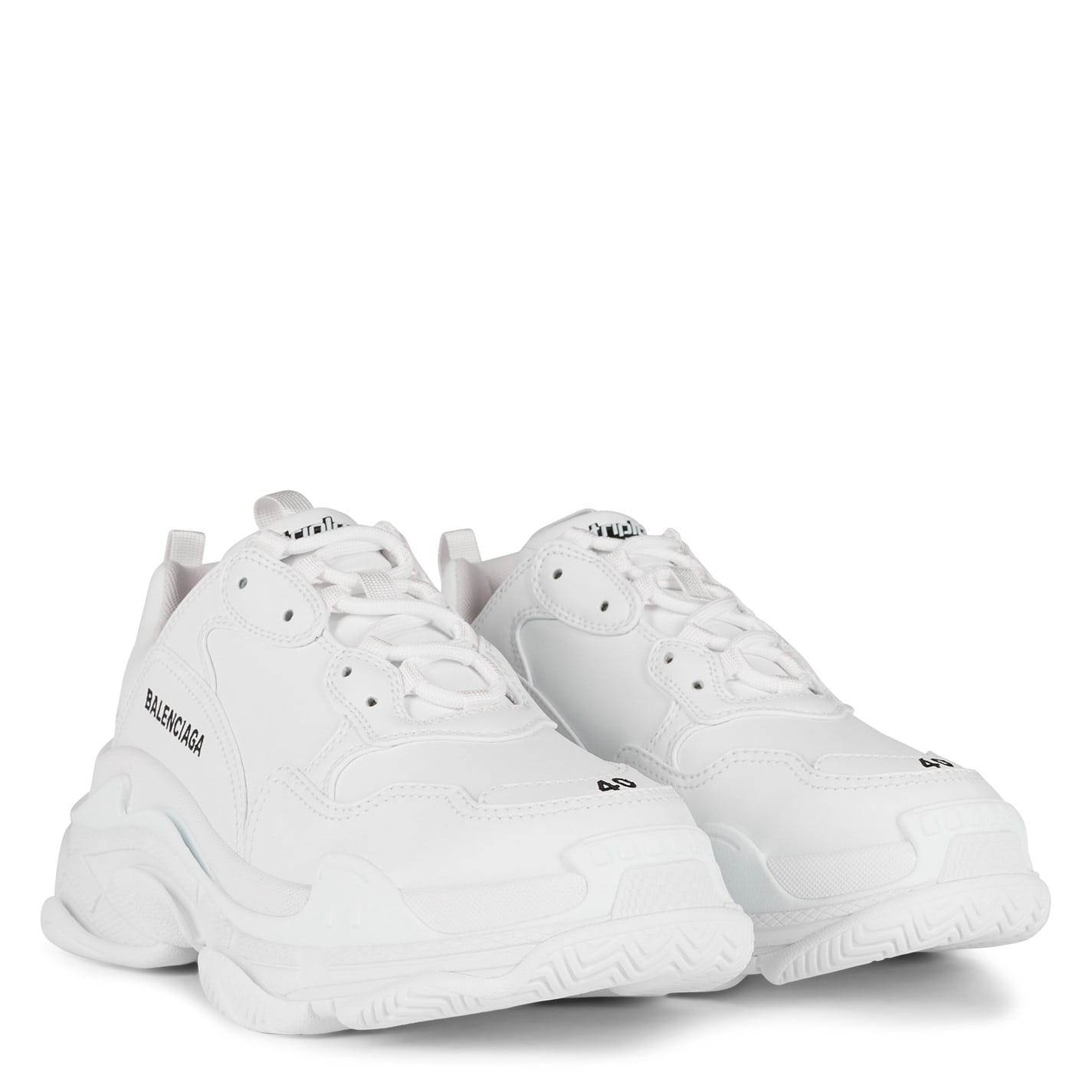 All white balenciaga trainers best sale