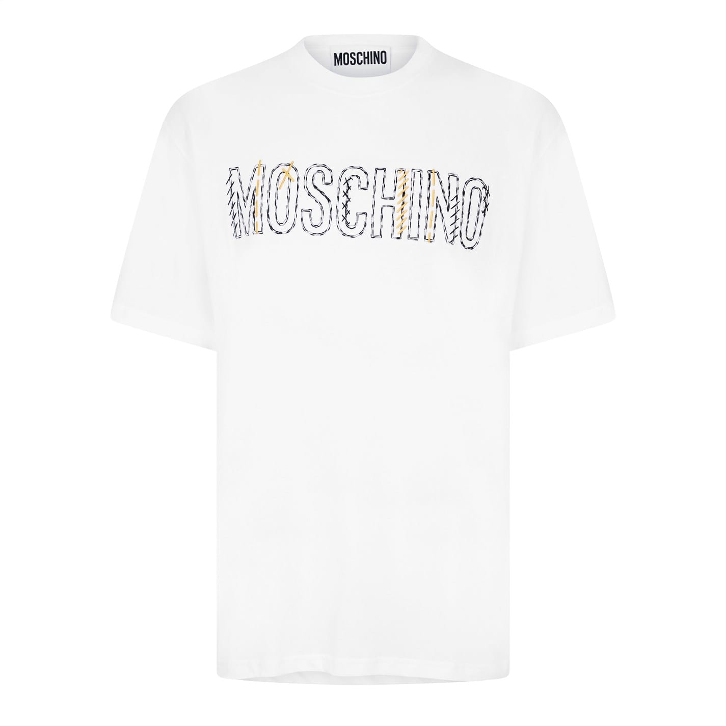 White Moschino Logo Embroidery T-Shirt - Get The Label