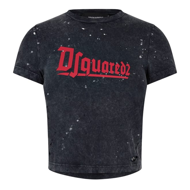 Cropped Slim Fit Crew Neck T-Shirt