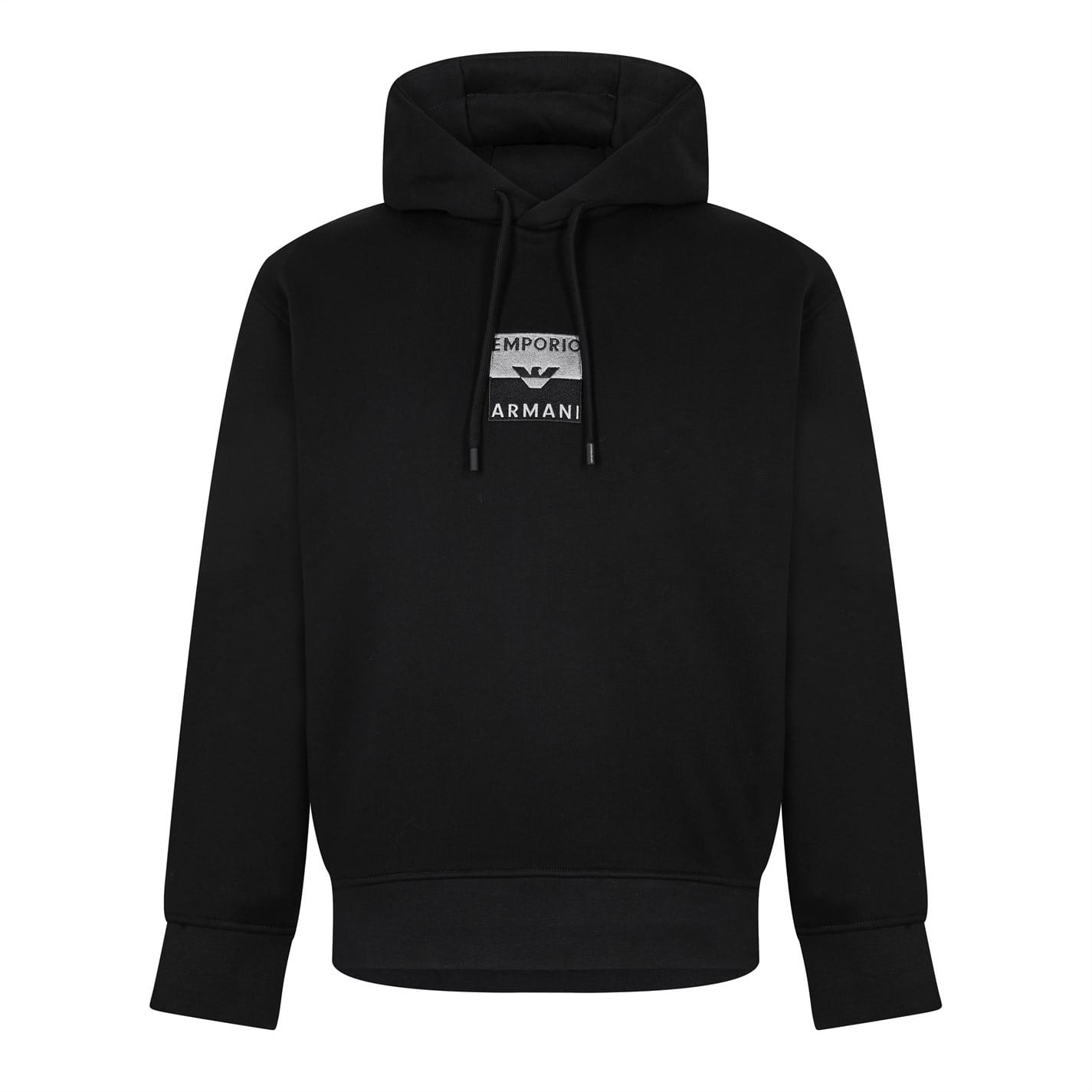 Black Emporio Armani EA7 Embroidered Logo Hoodie Get The Label