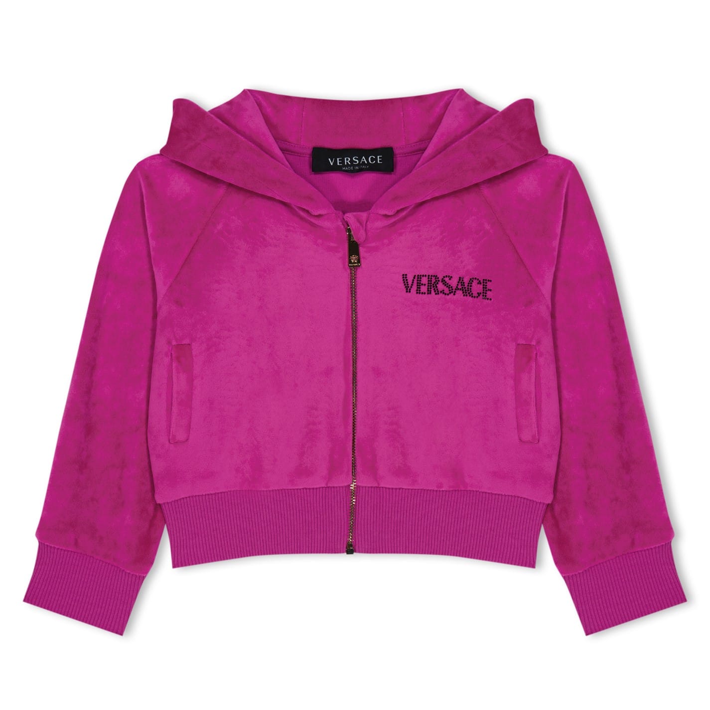 Pink Versace Velour Hoodie Junior Girls Get The Label