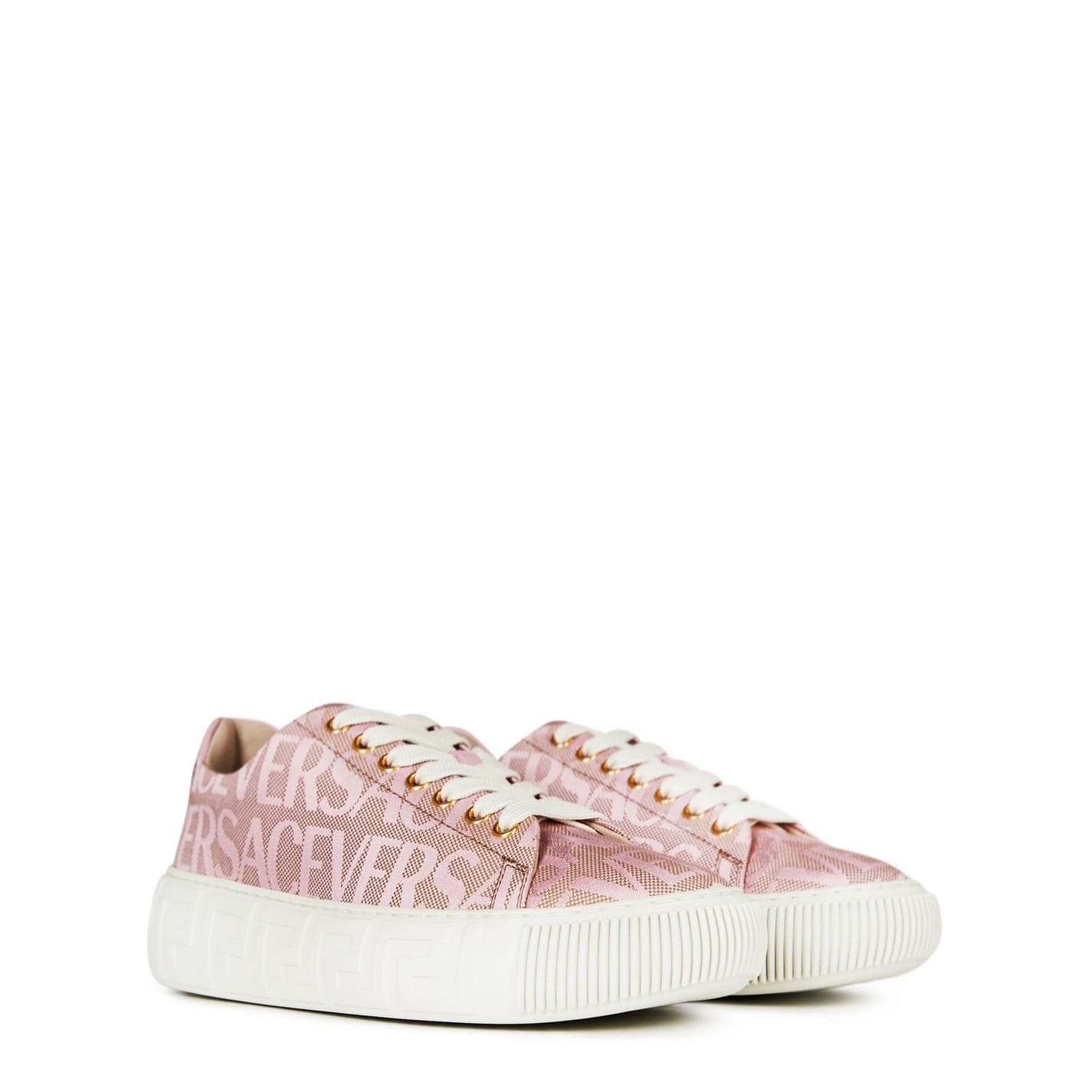 Versace V Print Sneaker in Pink