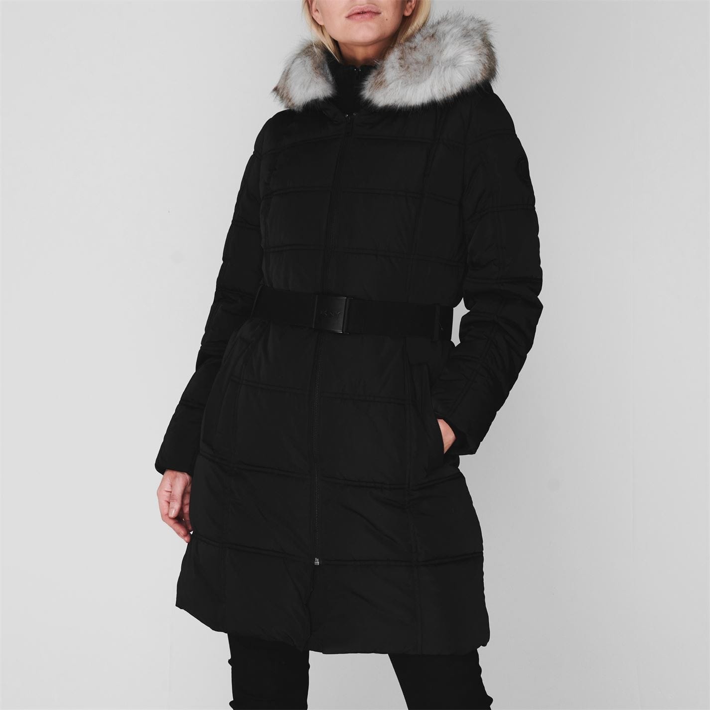 Dkny black puffer jacket deals