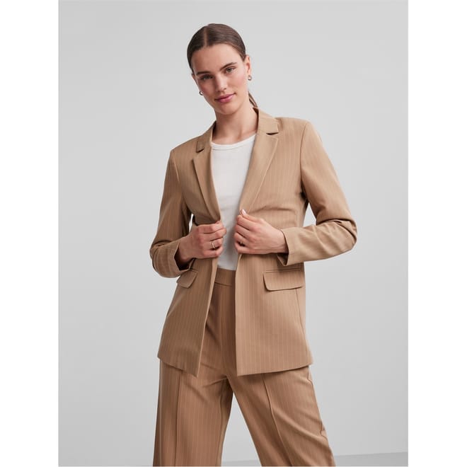Long Relaxed Fit Striped Blazer