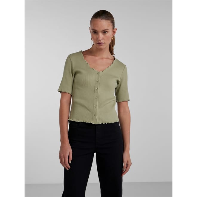 Short Sleeve V Neck Slim Fit Sweater