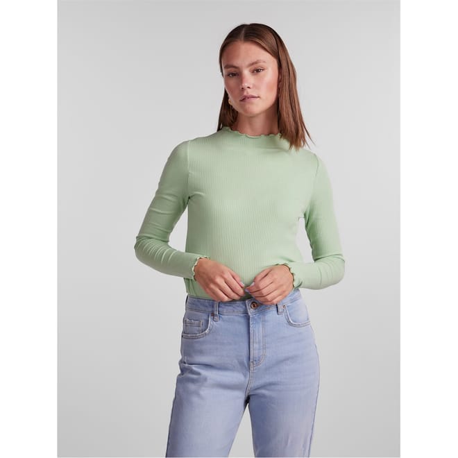 Long Sleeve Mock Neck Slim Fit T-Shirt