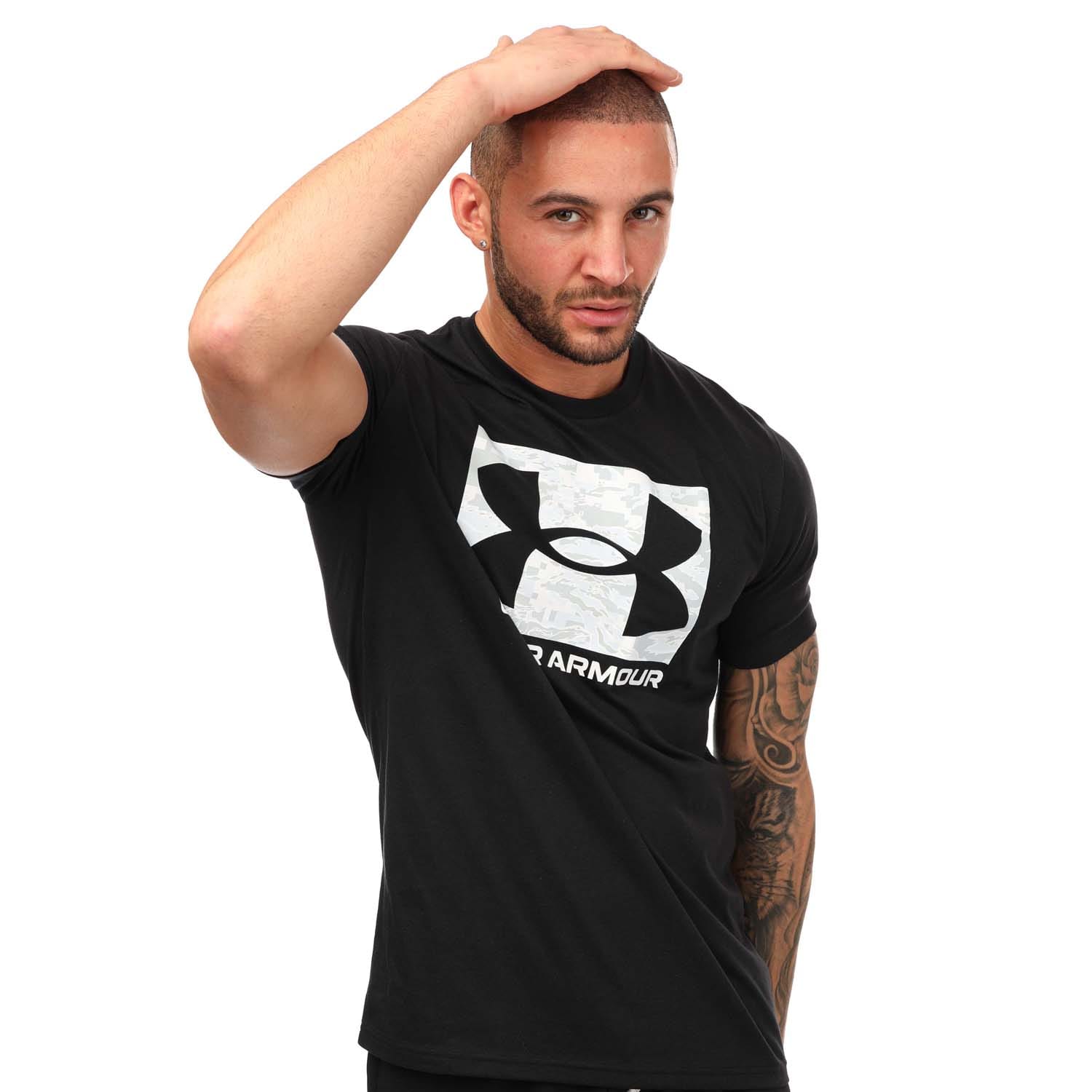 Under Armour Mens Camo Box T Shirt in Black