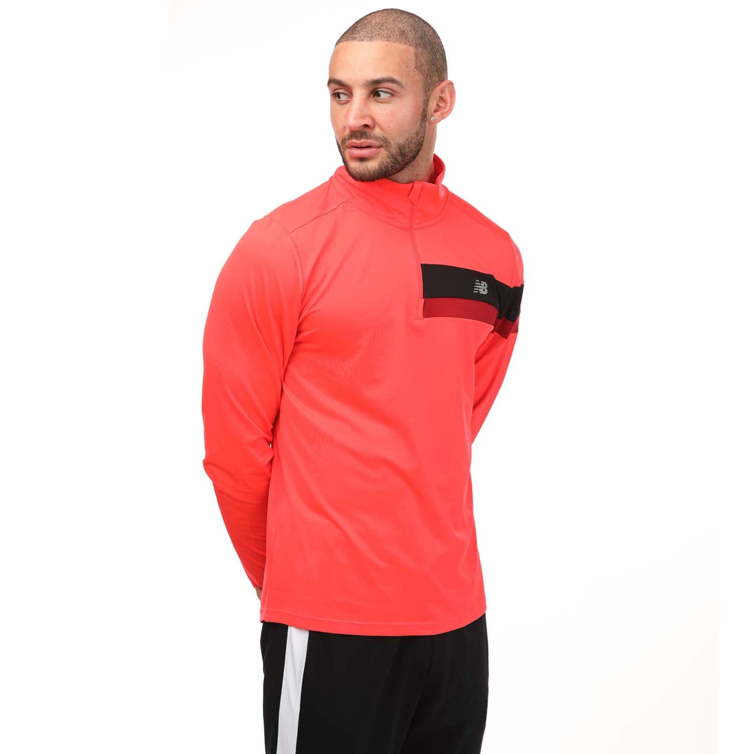 Coral New Balance Mens Accelerate Half Zip Top Get The Label