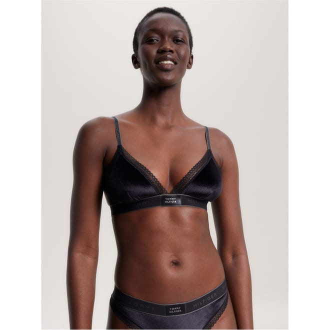 Velour Plunging Triangle Bra