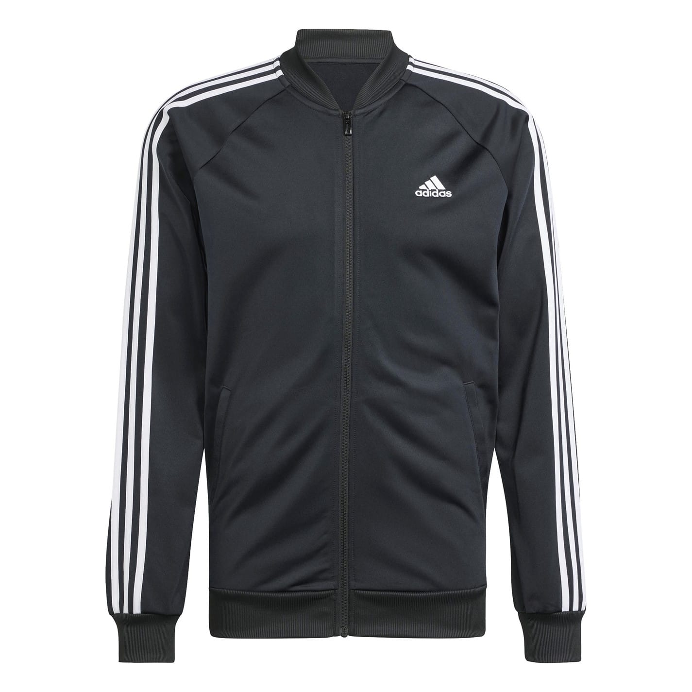 Black adidas Mens Essentials Woven 3 Stripes Track Jacket Get The Label