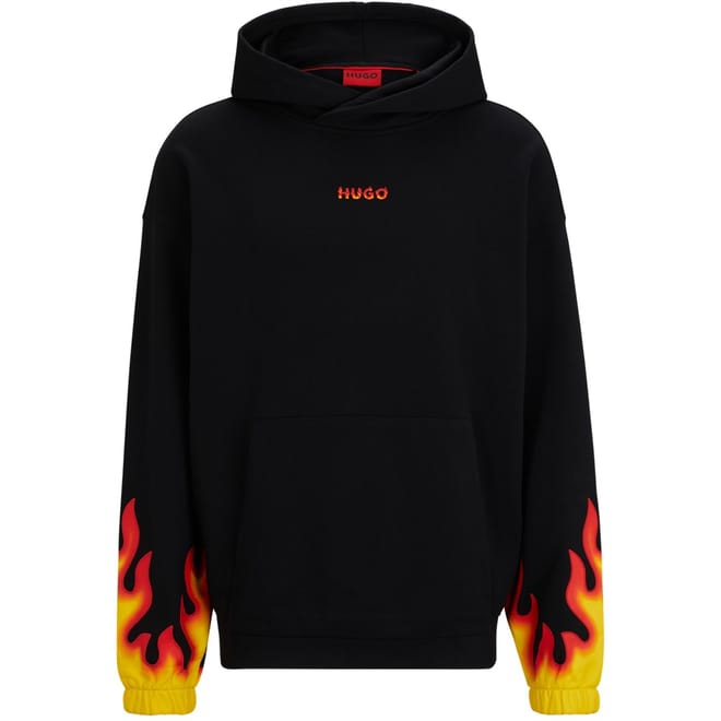 Hooded Flame Relaxed Fit Sweatshirt