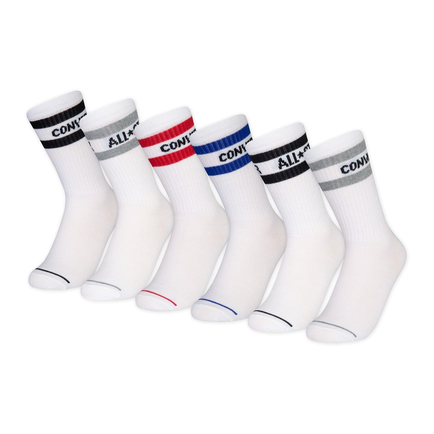 White Converse Crew Socks 6 Pack Juniors Get The Label