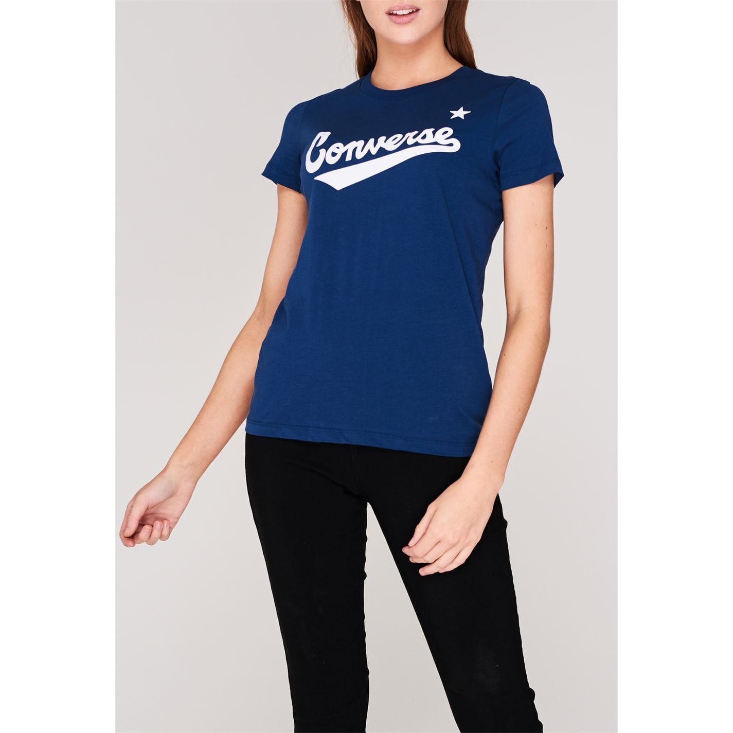 Converse t shirt womens blue online