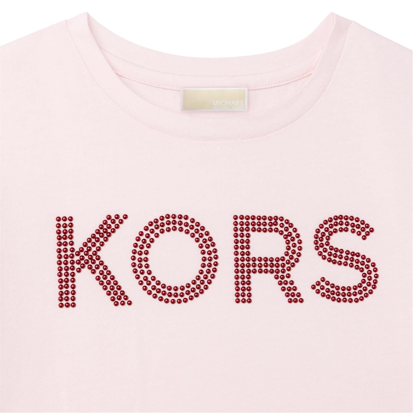 Pink Michael Kors Sequin Logo T Shirt Get The Label