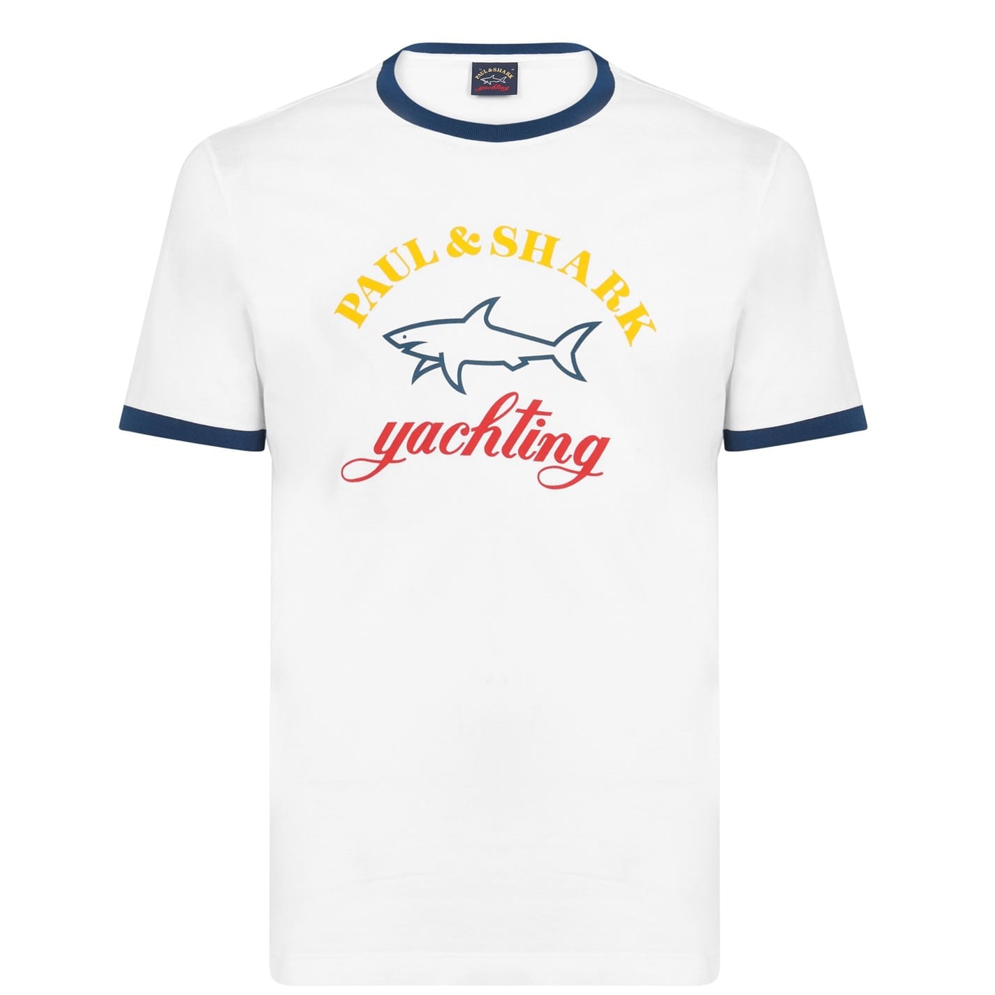 White Paul and Shark Logo T Shirt Get The Label