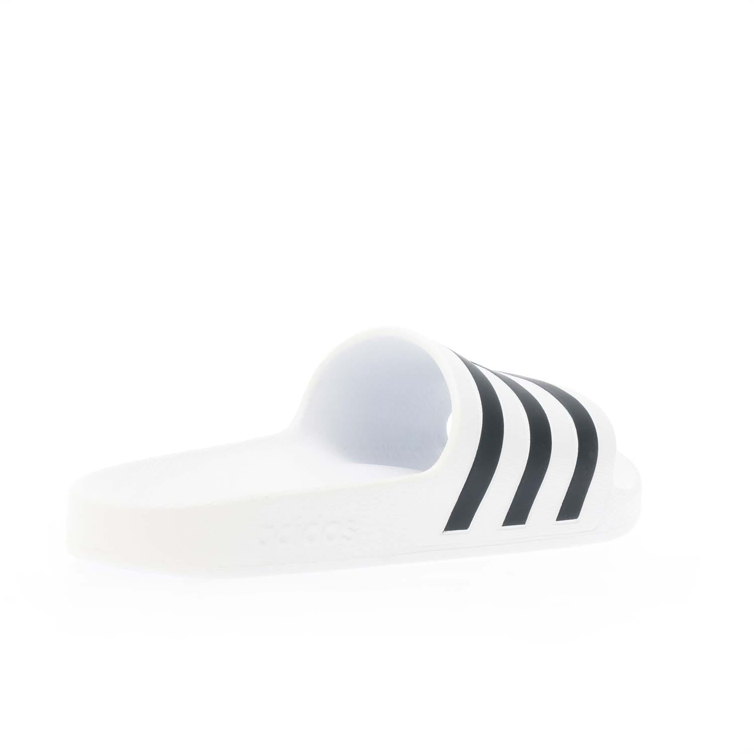 White Black adidas Mens Adilette Aqua Slide Sandals Get The Label