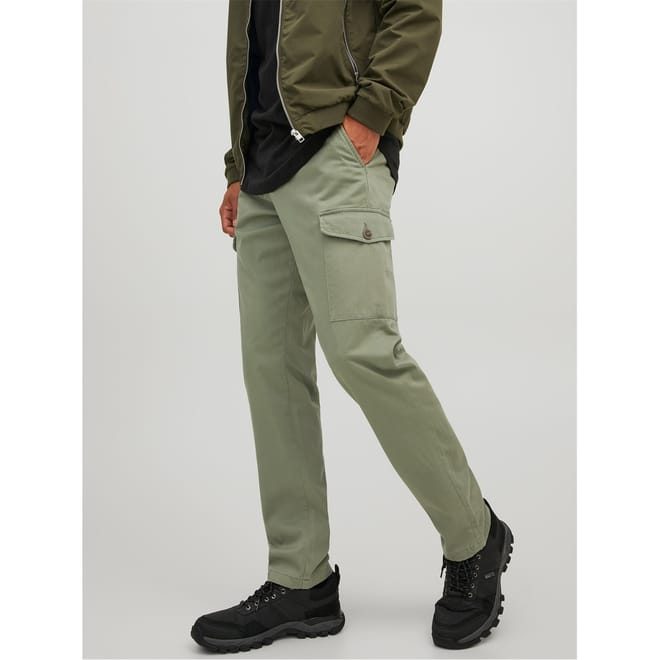 Green Jack and Jones Bowie Regular Fit Casual Cargo Pants - Get The Label