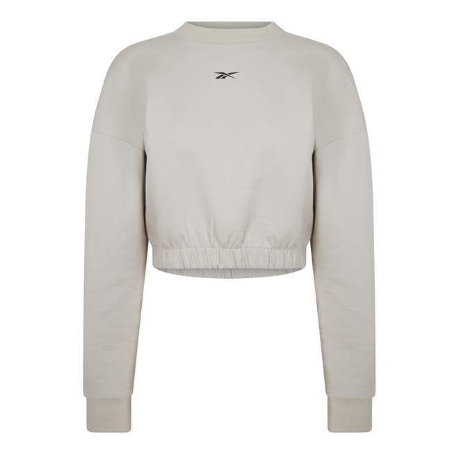 Cropped Relaxed Fit Crew Neck Sweatshirt