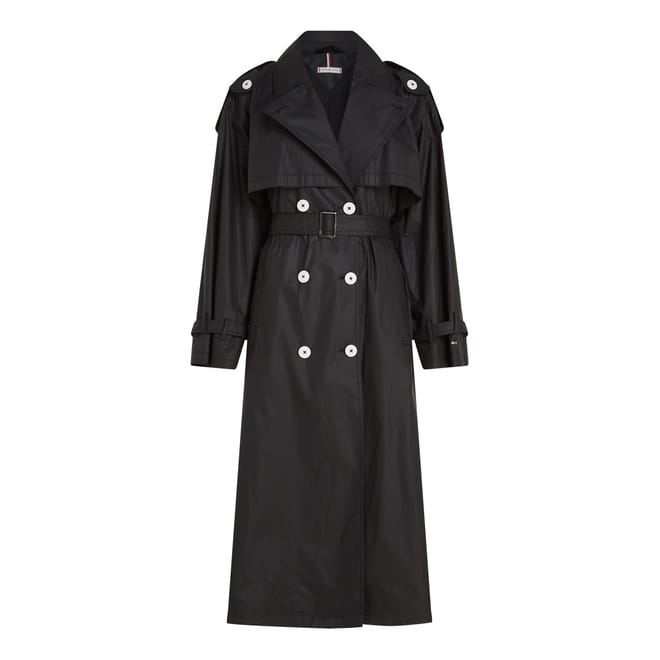 Collared Neck Relaxed Fit Trench Coat