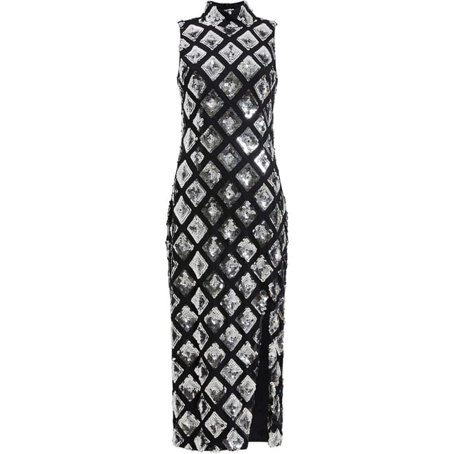 High Neck Midi Bodycon Dress