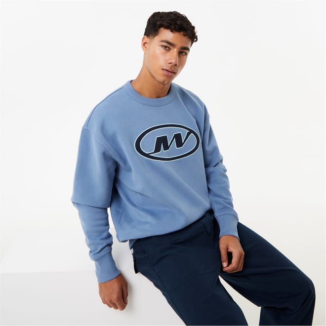 Oval Graphic Crew Neck Relaxed Fit Sweater