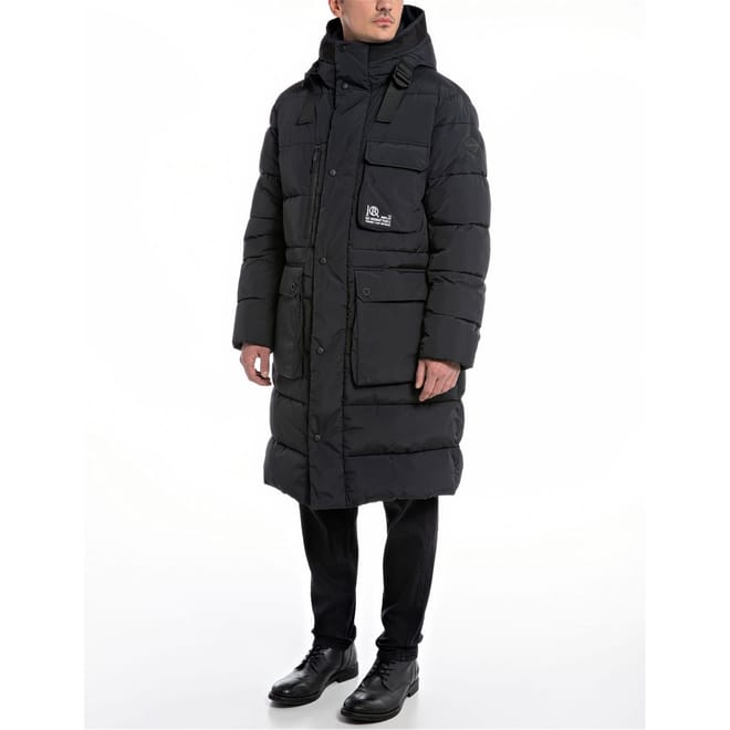 Heavy Hooded Long Relaxed Fit Coat
