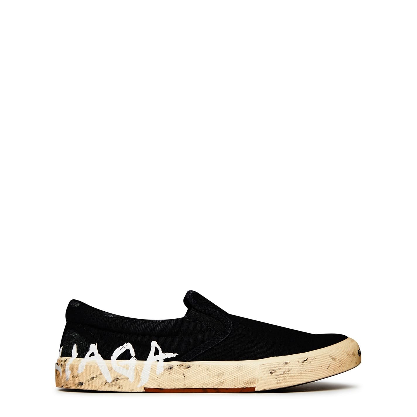 Black Balenciaga Paris Low Top Slip On Sneakers Get The Label