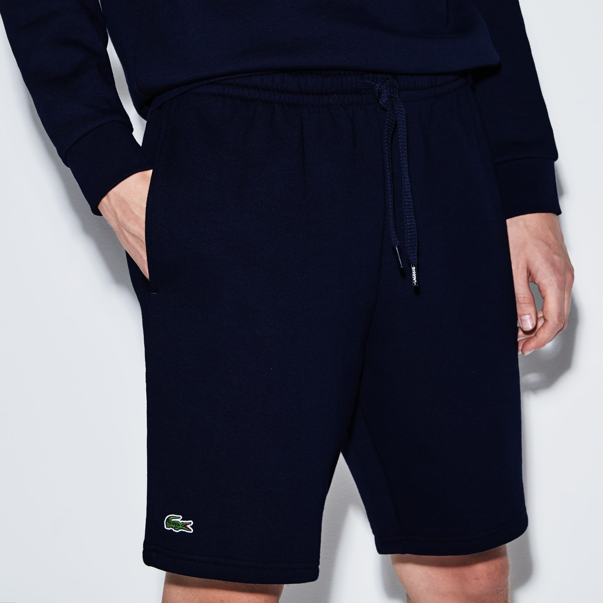 BRAND NEW top LACOSTE Men's Blue Navy Sport Jog Shorts (Gh 2136)Size: M