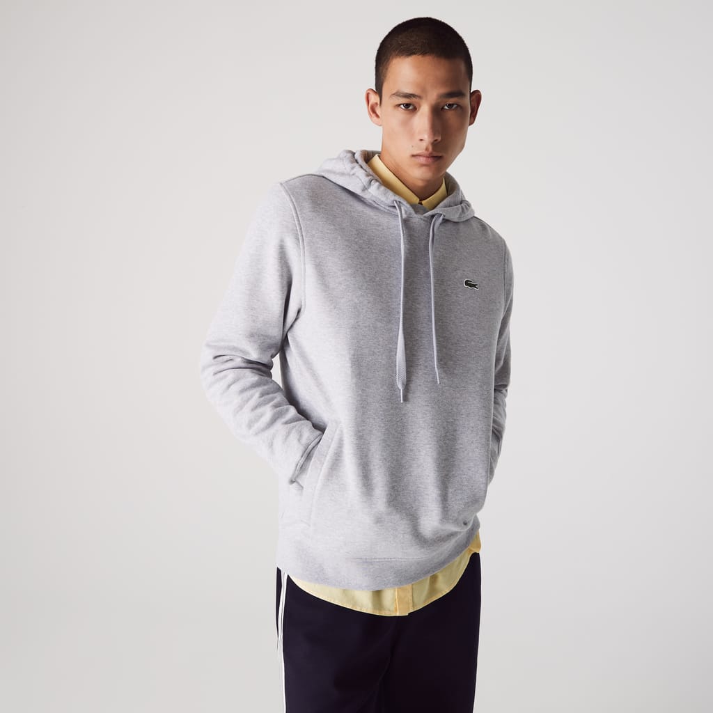 Lacoste Sport Pullover Hoodie Grey Fleece Pullover Classy Sports