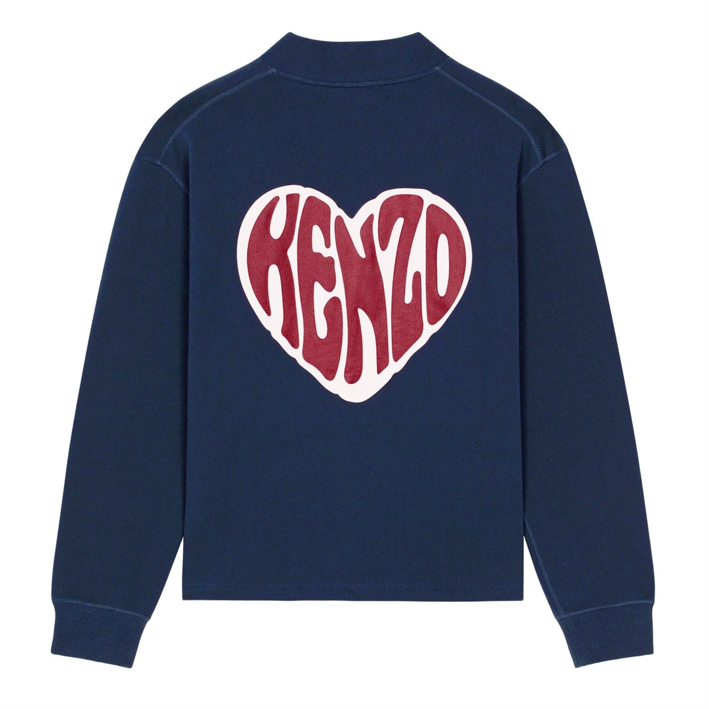 Blue Kenzo Heart Print V Neck Regular Fit Sweater - Get The