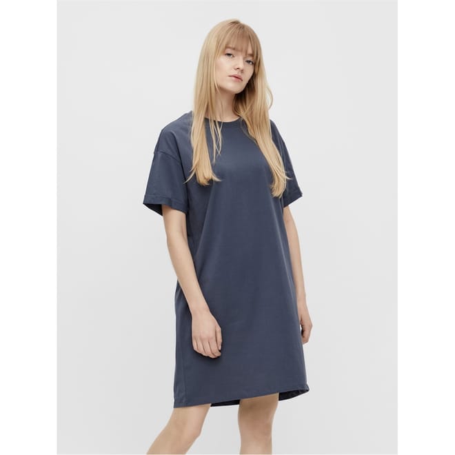 Foldup Collared Neck Mini T-Shirt Dress