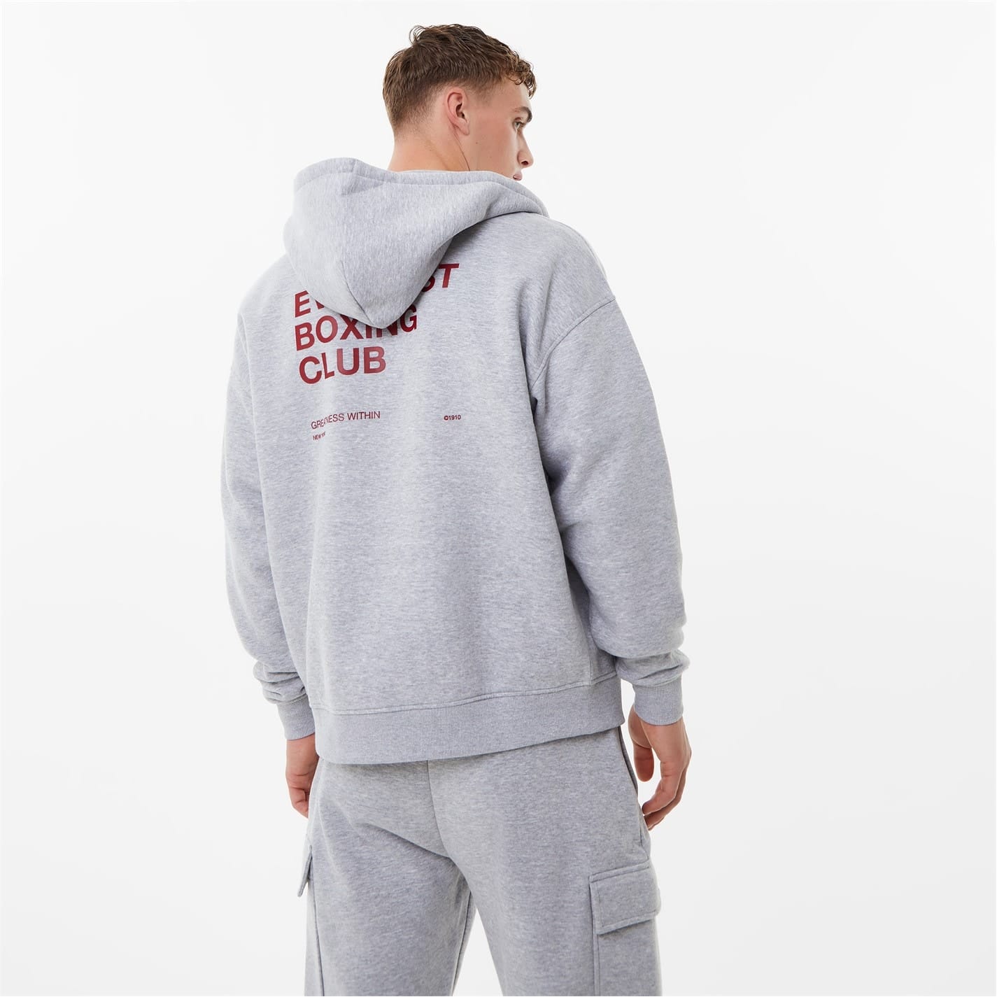 Grey Everlast Mens Boxing Club Zip Hoodie Get The Label