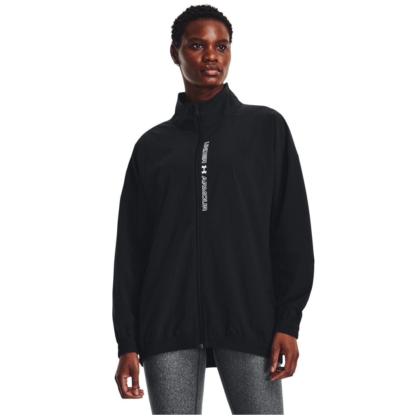 Under Armour Turtleneck Long Sleeve Athletic Jacket in Black