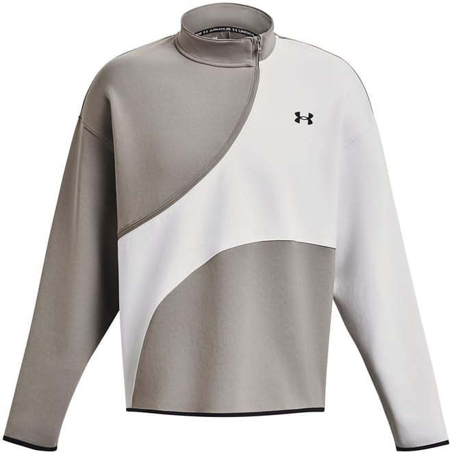 Relaxed Fit Fleece Zip Neck Sweatshirt
