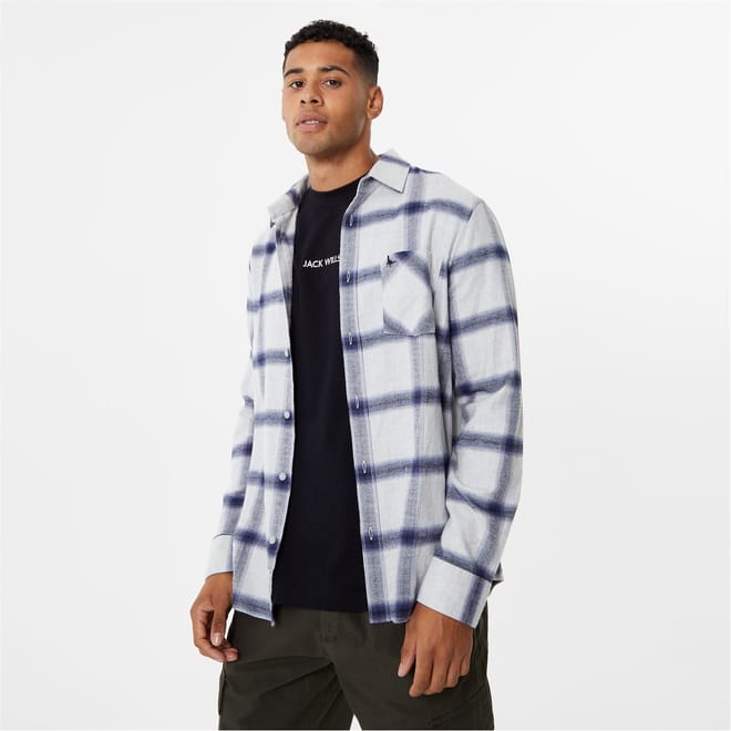 Brushed Check Flannel Long Sleeve Shirt