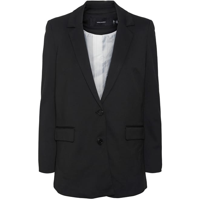 Long Notched Neck Regular Fit Blazer