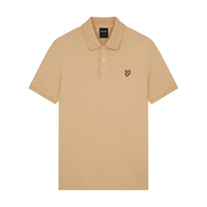 Grid Collared Neck Short Sleeve Polo