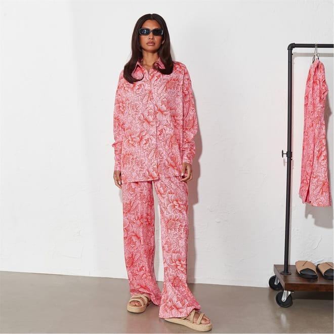 Co Ord Woven Wide Leg Trousers