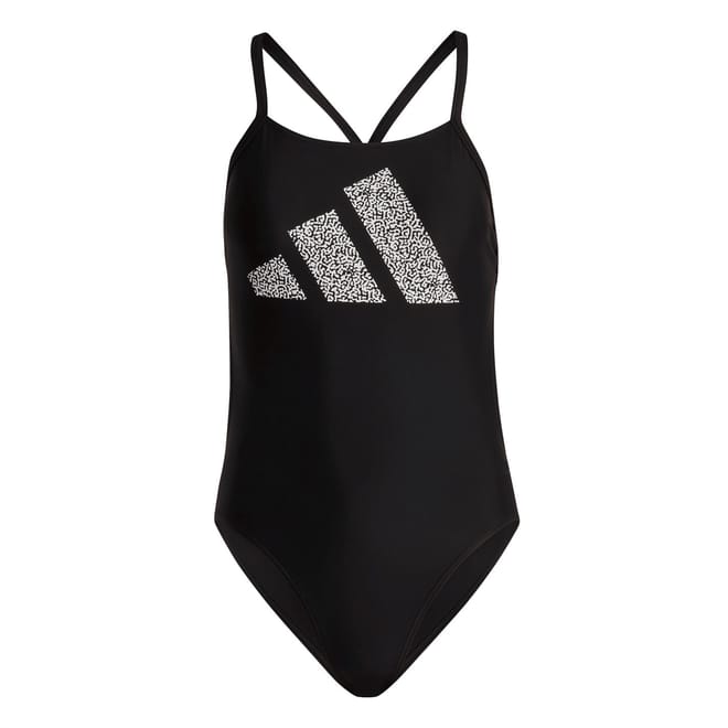 Womens 3 Bar Logo Print Swimsuit