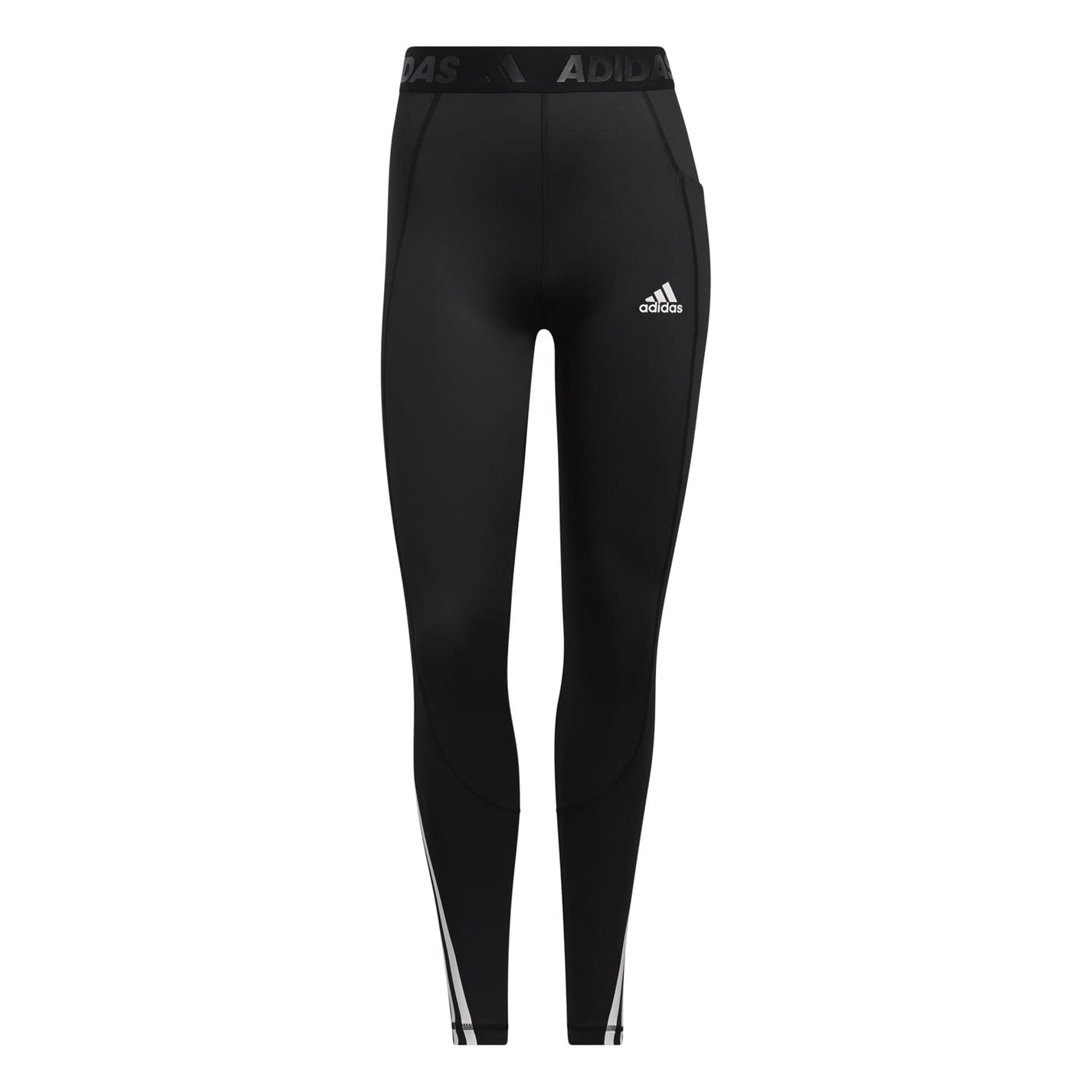 Black adidas Womens Alphaskin 3 Stripes Leggings Get The Label