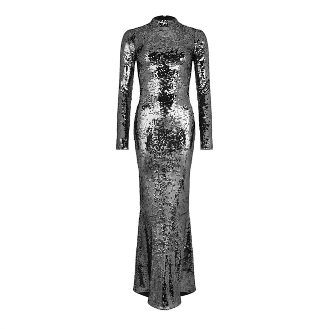 Sequin High Neck Maxi Dress