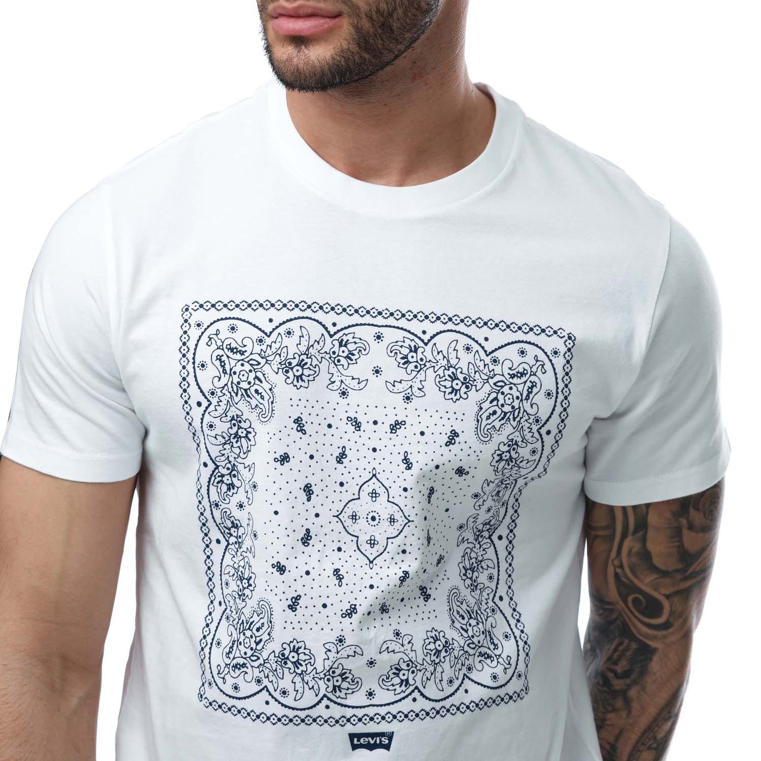 White Levis Bandana Graphic Crewneck T-Shirt - Get The Label White Levis Bandana Graphic Crewneck T-Shirt - Get The Label