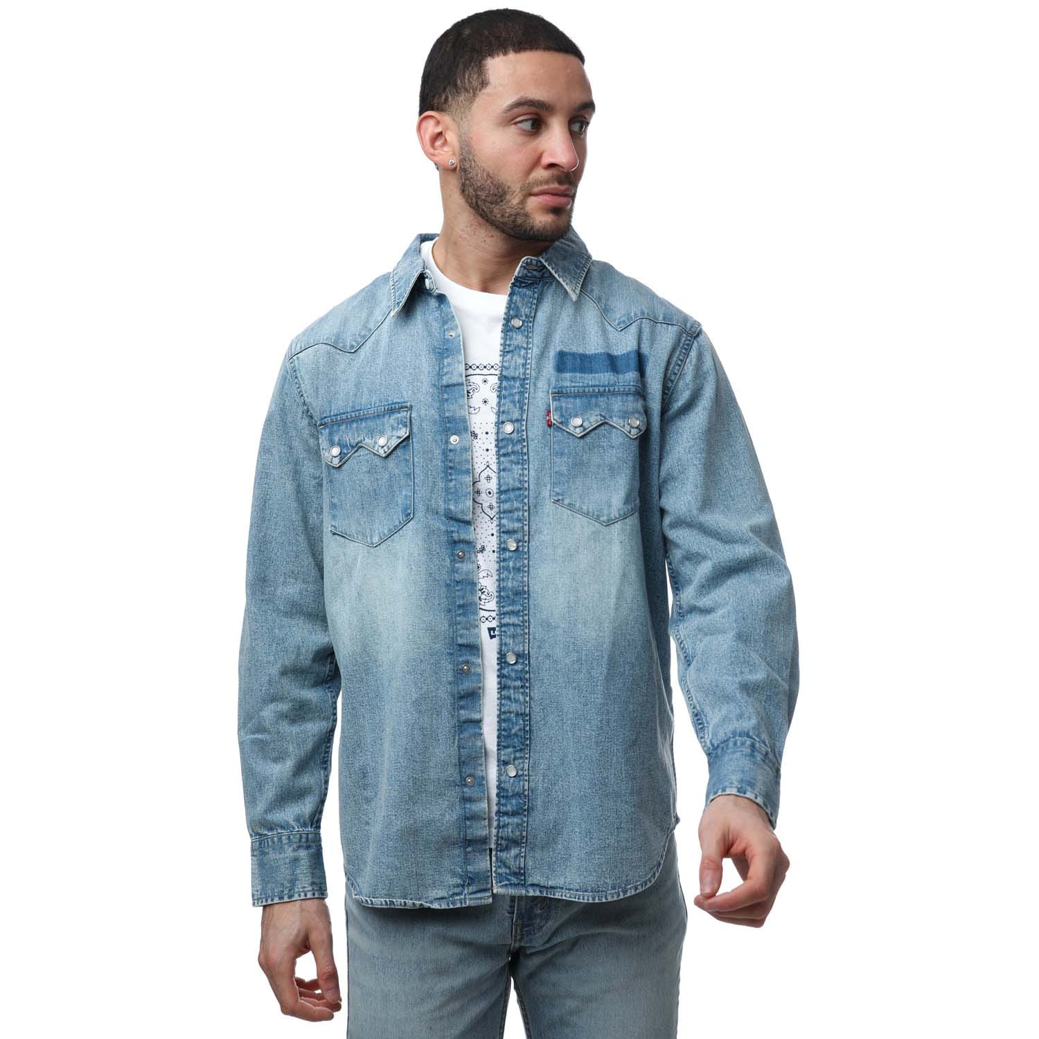 Levi's® Sawtooth Relaxed Fit Western Shirt - Medium Wash Blue - S