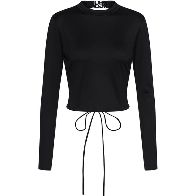Dephaia Crew Neck Slim Fit Crop Top