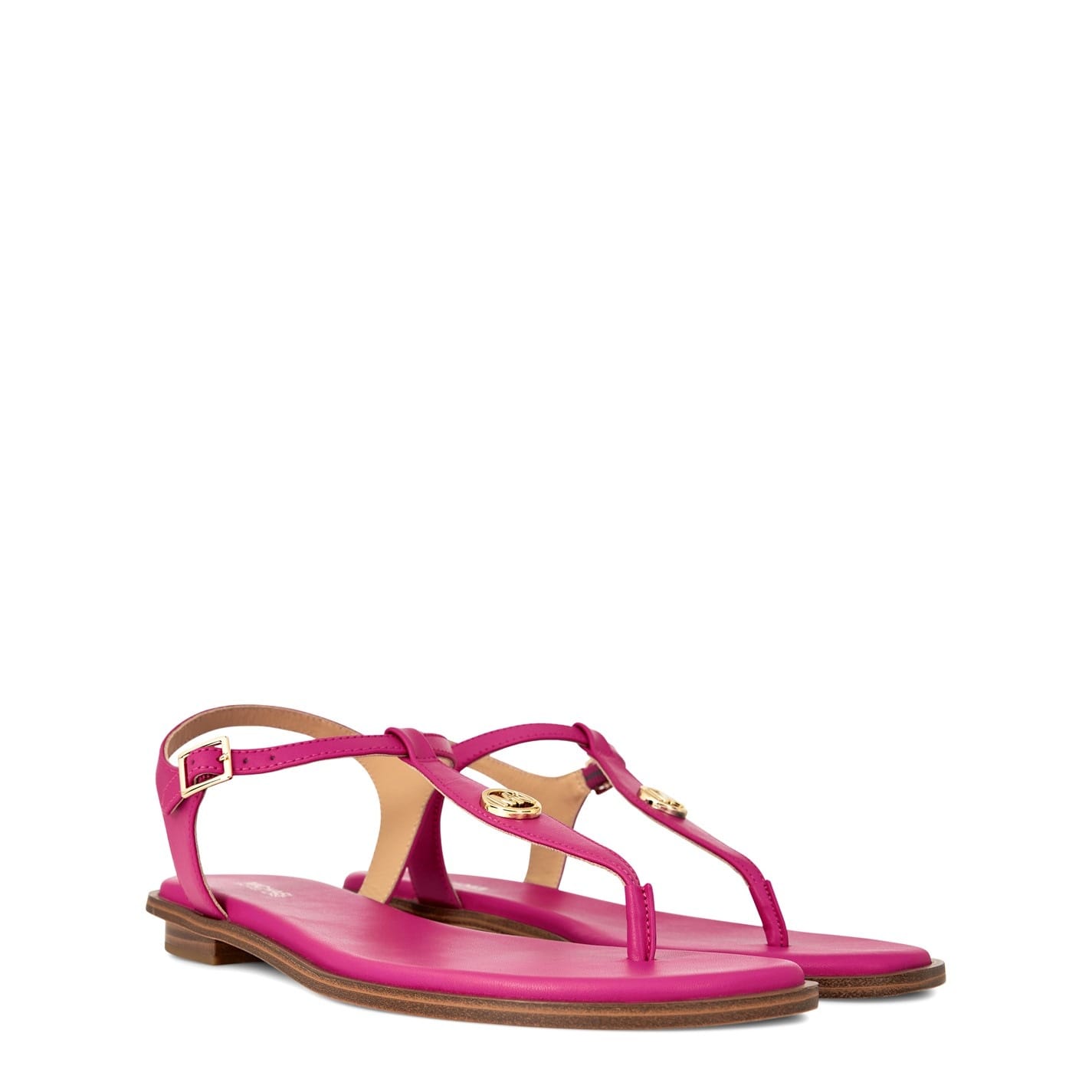 Michael kors plate thong sandals pink online